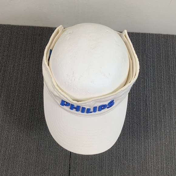 Philips Visor Unisex Adjustable White Blue Pinnacle Strapback Cap Port Authority - Picture 5 of 13